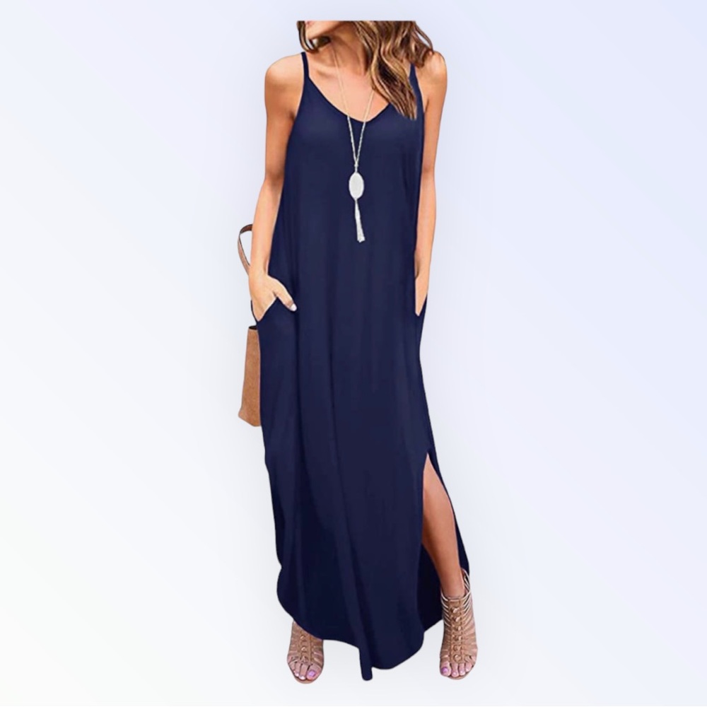 Dark Blue Women’s Summer Casual Maxi Dress